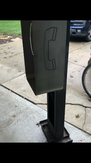 Vintage Aluminum Phone Booth With Base. 3