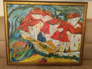 Large Vintage Shapiro Painting Abstract Expressionism Modernism Vintage