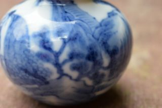 Antique Chinese Blue and White Double - Gourd Small Porcelain Vase 11