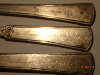 Civil War Era Coin Silver Spoon Fork Knife set engraved Maggie Christmas 1862 4