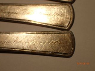 Civil War Era Coin Silver Spoon Fork Knife set engraved Maggie Christmas 1862 5