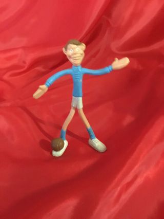 Vintage Soccer Player Bendable Rubber Figure Toy Hong Kong 1970 