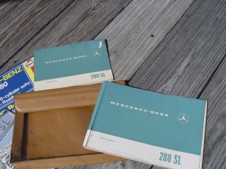 Vintage Mercedes W113 280SL owners manuals,  roadster top,  service,  repair,  pouch 3