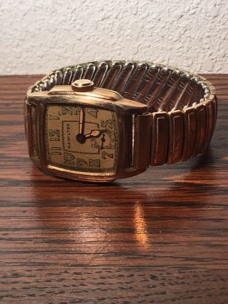 Vintage 10k Gold Filled Hamilton Art Deco Men’s 17 Jewel Watch Great