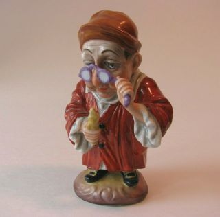 Vtg Ginori Elderly Dwarf Gentleman W/ Glasses Porcelain Figurine Italy 4 "