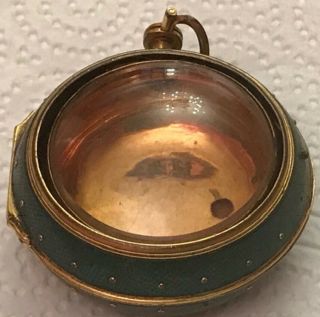 Extremely Rare 18th Century Spindle Pocket Watch Gilt Case With Gilt Piqué. 4