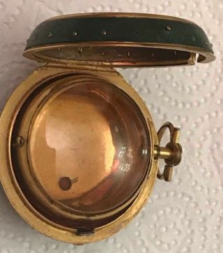 Extremely Rare 18th Century Spindle Pocket Watch Gilt Case With Gilt Piqué. 6