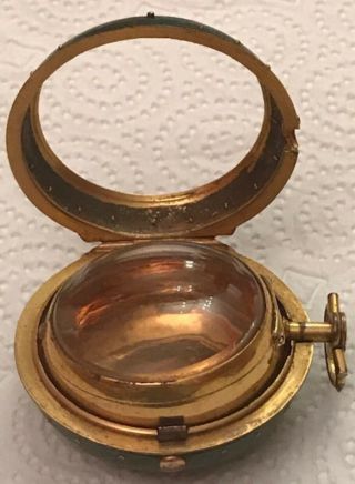 Extremely Rare 18th Century Spindle Pocket Watch Gilt Case With Gilt Piqué. 7