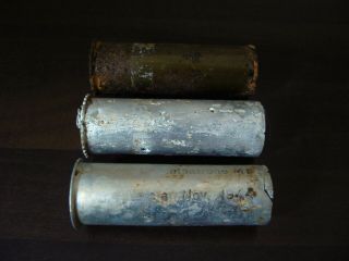 Ww2 German Wehrmacht Alu Flare Containers Set Of 3