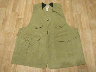 Vintage Filson Hunting Vest Waxed Cotton Style 32 2xl Xxl