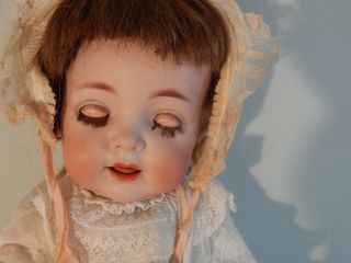 VERY RARE ANTIQUE GERMAN MECHANICAL DOLL BY KR 122 WITH KEY 19 inches tall 2