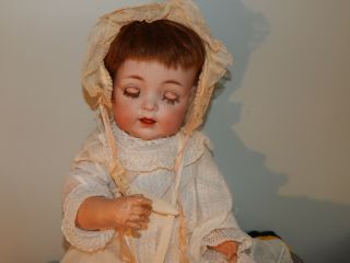 VERY RARE ANTIQUE GERMAN MECHANICAL DOLL BY KR 122 WITH KEY 19 inches tall 5