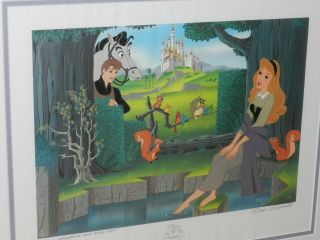 Vtg Disney Cel Once Upon A Dream Animation Signed Framed Art Sleeping Beauty