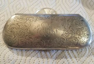 Antique Sterling Silver Theodore Starr Ny.  Floral Eyeglass Case
