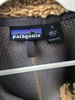 Patagonia Retro Vintage Deep Pile Fleece Sherpa Full Zip Jacket XL Brown 3