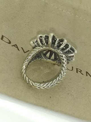 David Yurman Sterling Silver Pave Diamond large 25mm Starburst Vintage Ring 5.  75 4