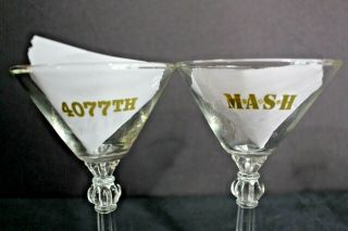 Set Of 4 Vintage Mash Martini Glasses M A S H / 4077th