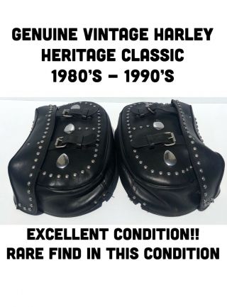 Harley Davidson Vintage Heritage Softail Classic Studded Saddle Bags Saddlbags