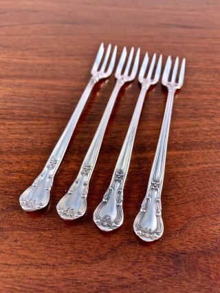 (4) Gorham Co.  Sterling Silver Seafood / Cocktail Forks: Chantilly No Monograms