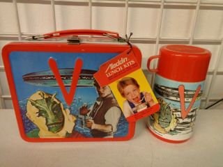 Vintage 1984 Aladdin V Visitors Metal Lunchbox Complete W/ Thermos & Tags