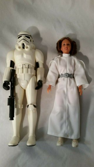 Star Wars Vintage 12 Inch Figures Stormtrooper And Princess Leia Blaster & Belt