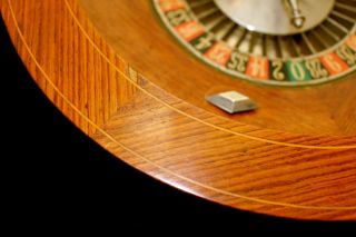 STUNNING FRENCH ANTIQUE CASINO ROULETTE WHEEL BH DYAS CO LOS ANGELES 2