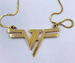 Vintage 1980 Van Halen Productions 14k Yellow Gold Pendant Necklace