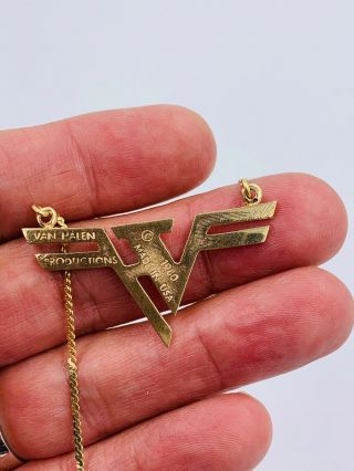 Vintage 1980 Van Halen Productions 14k yellow Gold pendant necklace 3