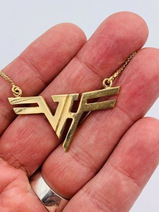 Vintage 1980 Van Halen Productions 14k yellow Gold pendant necklace 6