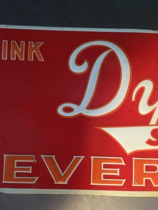 Vintage Dybala ' s embossed metal sign 27”x9 1/2” Very Good Shape. 6