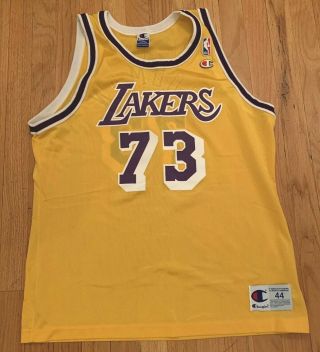 Vintage Champion Dennis Rodman Los Angeles Lakers Jersey 44 Large The Worm Rare