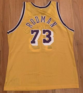 Vintage Champion Dennis Rodman Los Angeles Lakers Jersey 44 Large The Worm RARE 6