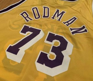 Vintage Champion Dennis Rodman Los Angeles Lakers Jersey 44 Large The Worm RARE 7