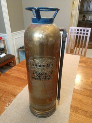 Rare Antique Vintage General Detroit Corp Copper Brass Fire Extinguisher Torpedo