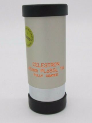 Vtg Celestron Silver Top 45mm Plossl 11/4 Fully Coated Telescope Eyepiece Lens