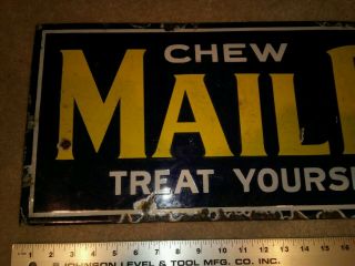 Vintage 1930’s Mail Pouch Smoke Chewing Tobacco Porcelain Sign 36” 4