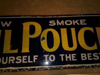 Vintage 1930’s Mail Pouch Smoke Chewing Tobacco Porcelain Sign 36” 5