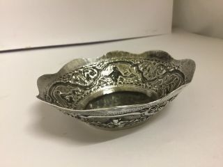 Antique Vintage Lovely Ww2 Era Burmese Silver Bowl 4 X 1 1/4 Inch,  70g
