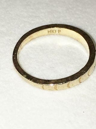 Antique 14 K Gold Small Graduated Band Ring Vtg Size 4 6