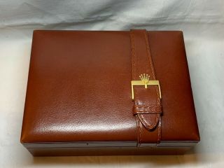 Vintage Red Burgundy Rolex Leather Wood Box 56.  00.  2 Montres S.  A.  Empty Box