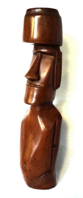 Rapa Nui Moai Kavakava Wooden Figure Easter Island Chile Vintage 18 Cm 109 Gr