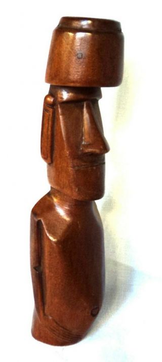 RAPA NUI MOAI KAVAKAVA WOODEN FIGURE EASTER ISLAND CHILE VINTAGE 18 CM 109 GR 6