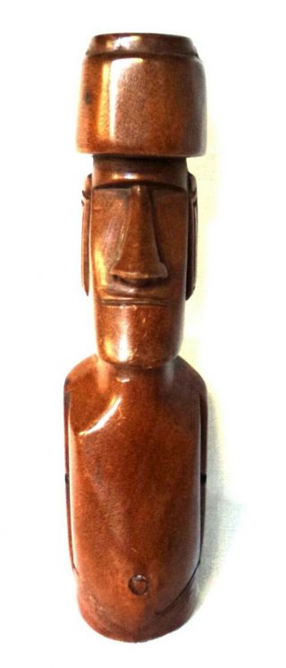 RAPA NUI MOAI KAVAKAVA WOODEN FIGURE EASTER ISLAND CHILE VINTAGE 18 CM 109 GR 7