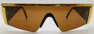 Rare True Vintage Gianni Versace S99 Shield Sunglasses Classic Medusa & Stone