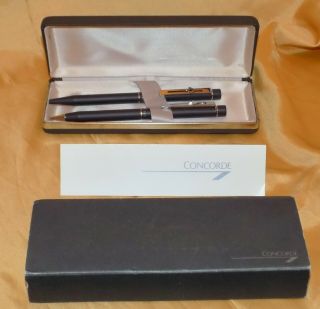 Vintage Concorde Merchandise Passengers Ballpoint Pen & Mechanical Pencil Set