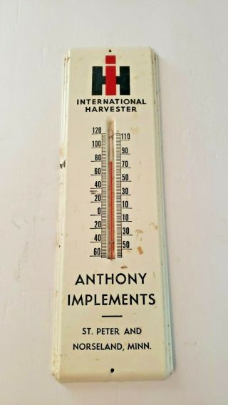Ih International St.  Peter Minnesota Thermometer Old Vintage 50s