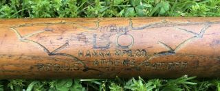 Vtg 1920s 30s Burke Hanna Bat Logo Indoor Outdoor Baseball Bat 33” Athens Ga