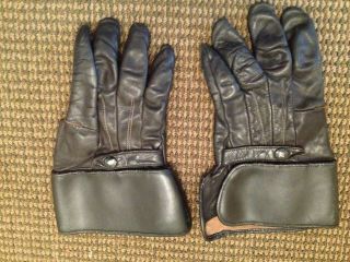 Vintage Ca 1950s Harley Davidson Leather Motorcycle Gauntlet Gloves Size 10 Rare