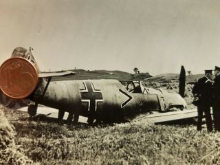 WWII Battle of England KO Germany Luftwaffe ME 109 plane plane photo postcard RR 2