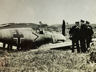 WWII Battle of England KO Germany Luftwaffe ME 109 plane plane photo postcard RR 3